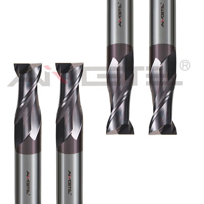 2 Flutes Karbida ujung Mill Cutter 30 derajat 45 derajat TiAlN dilapisi ujung Mills