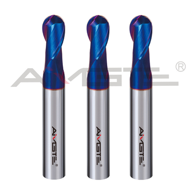 0.2μm Nano Blaue Schicht Endmühle 2 Flöten Kugel Nasen Endmühle HRC45 für gehärteten Stahl