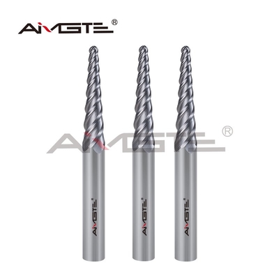 0.6μm 4 Flutes End Mill Taper Ball Nose Milling Cutter Customized For Non-Ferrous Metals